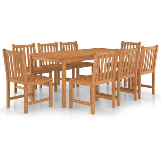 9-delers hagespisesett 180x90 cm heltre teak vidaXL