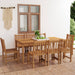 9-delers hagespisesett 180x90 cm heltre teak vidaXL