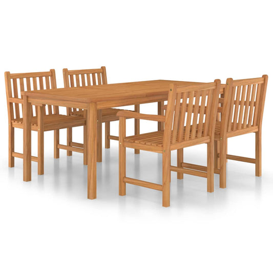 5-delers hagespisesett 180x90 cm heltre teak vidaXL