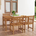 5-delers hagespisesett 180x90 cm heltre teak vidaXL