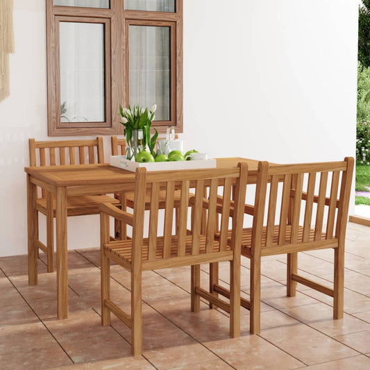 5-delers hagespisesett 180x90 cm heltre teak vidaXL