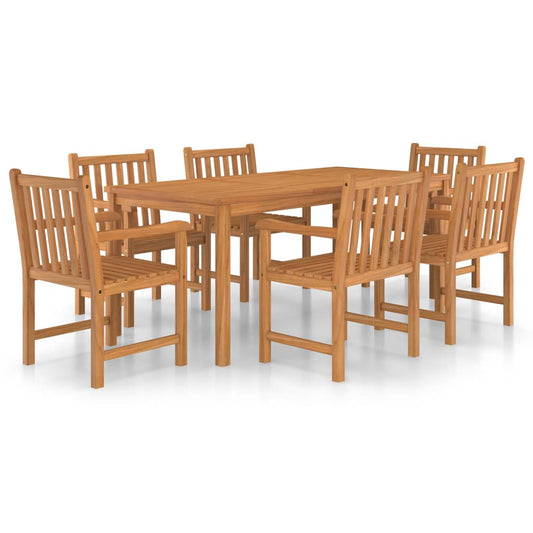 7-delers hagespisesett 180x90 cm heltre teak vidaXL