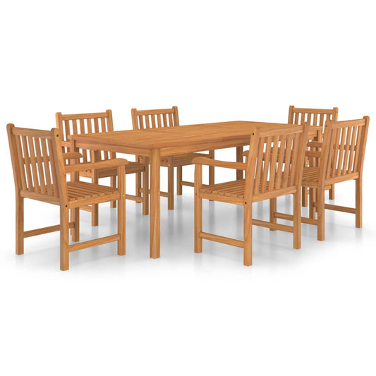 7-delers hagespisesett 200x100 cm heltre teak vidaXL
