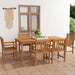 7-delers hagespisesett 200x100 cm heltre teak vidaXL