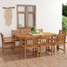 9-delers hagespisesett 200x100 cm heltre teak vidaXL