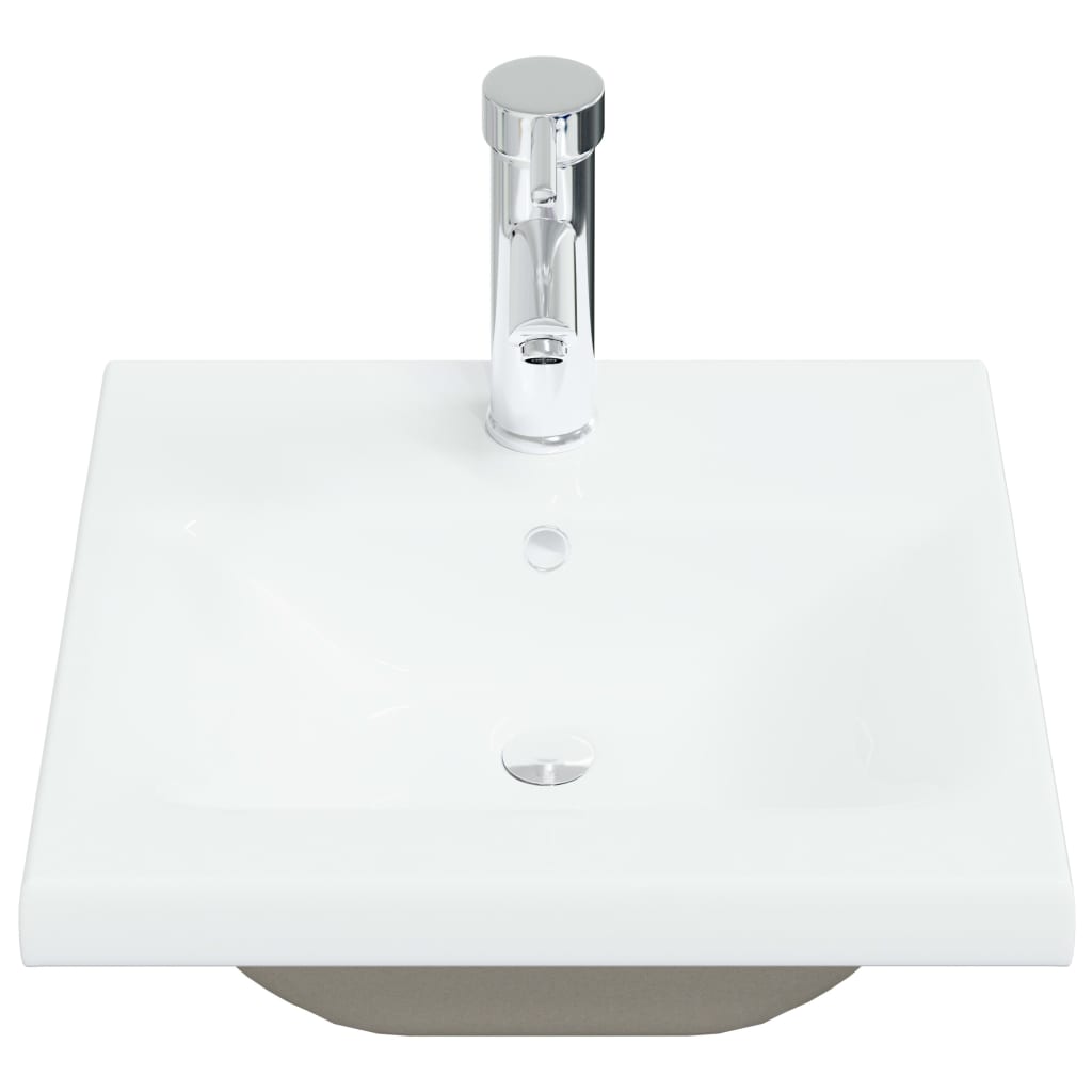 Innebygd vask med kran 42x39x18 cm keramikk hvit