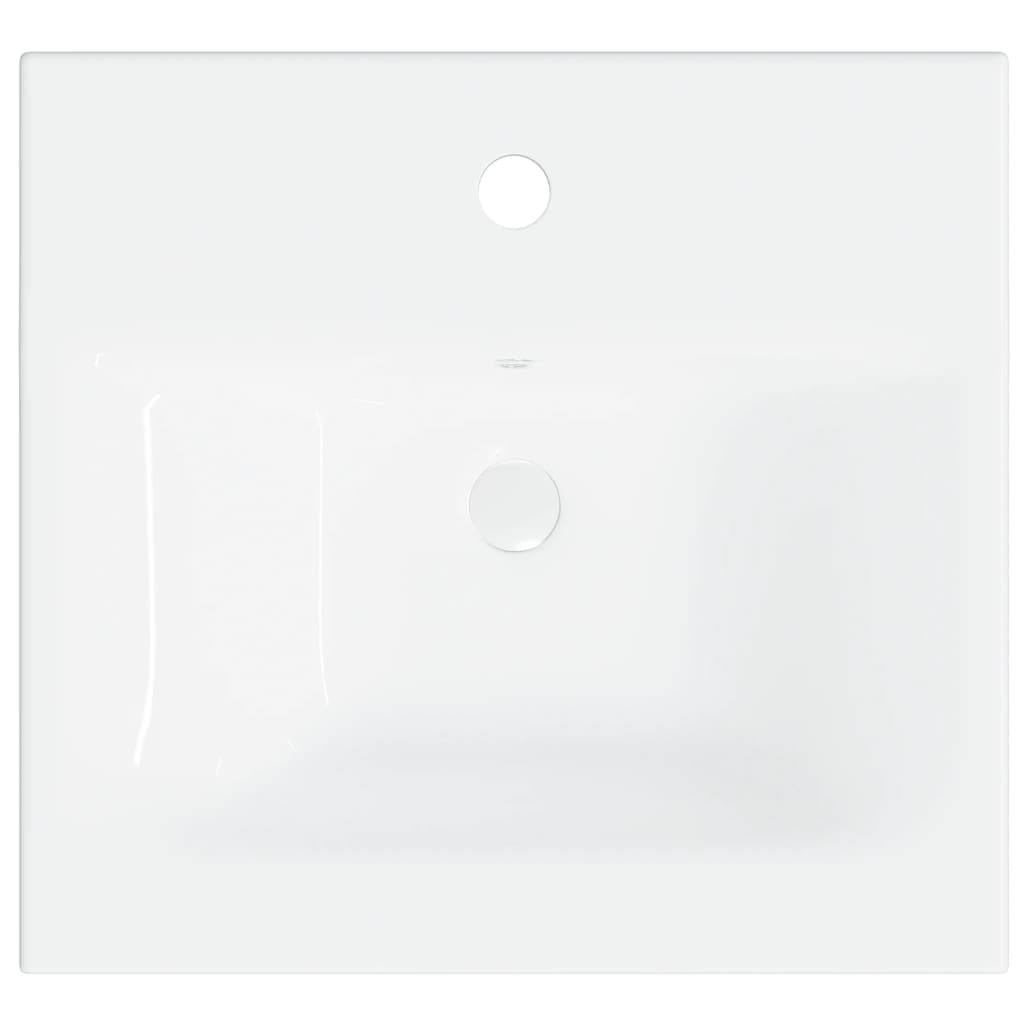 Innebygd vask med kran 42x39x18 cm keramikk hvit