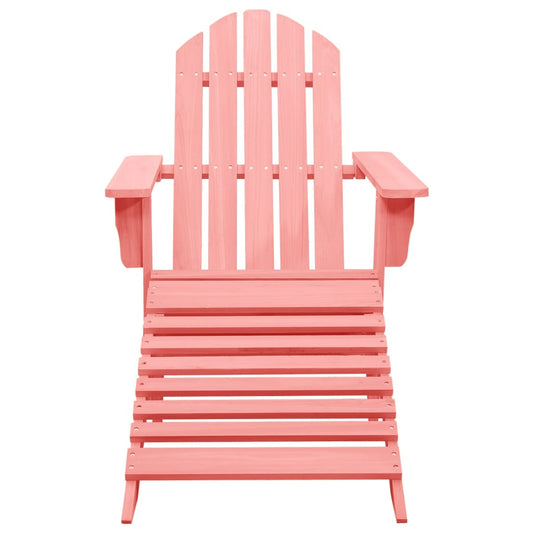 Adirondack hagestol med ottoman heltre gran rosa