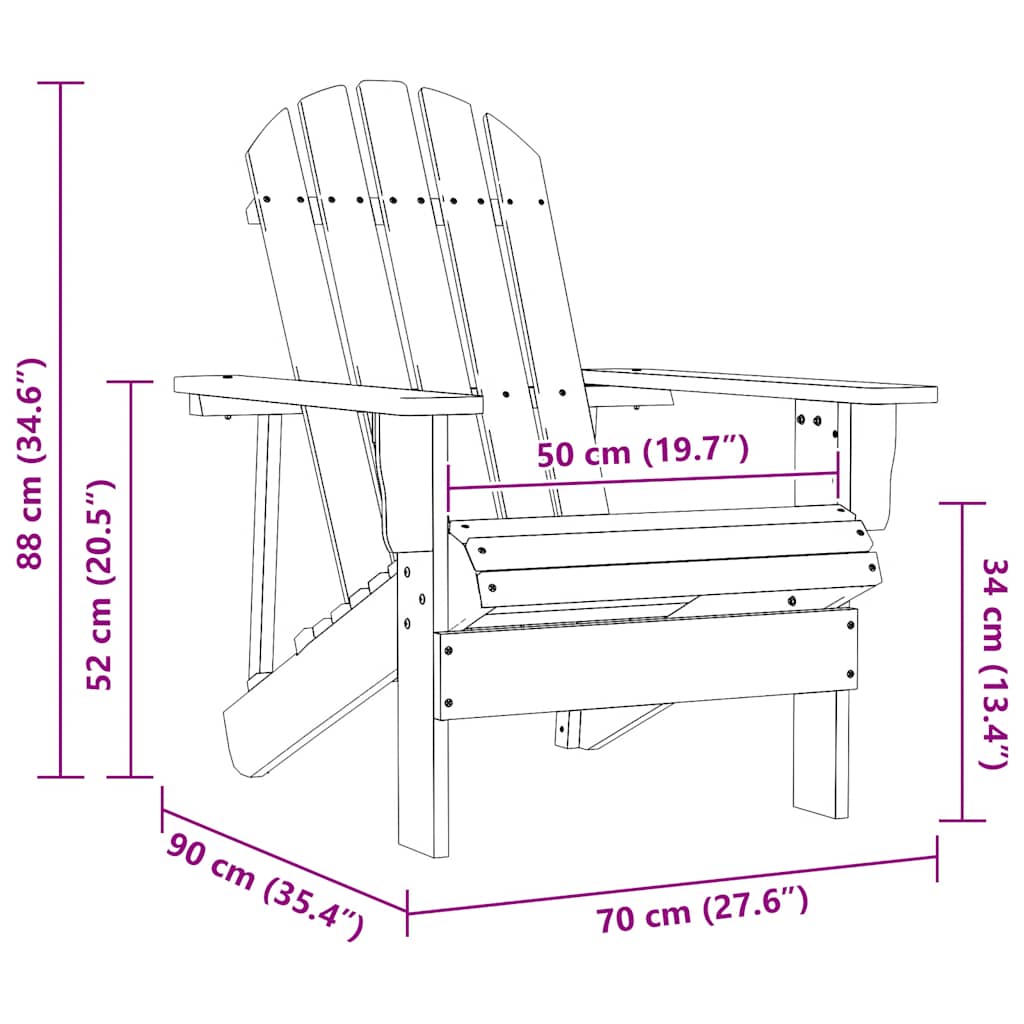 Adirondack hagestol heltre gran rosa