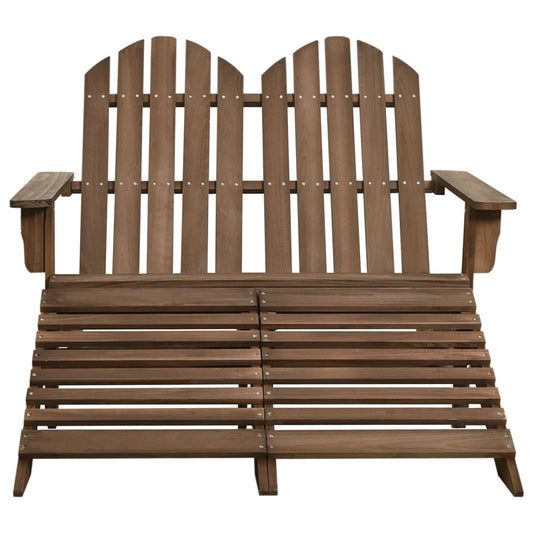 Adirondack hagestol og ottoman 2-seters heltre gran brun