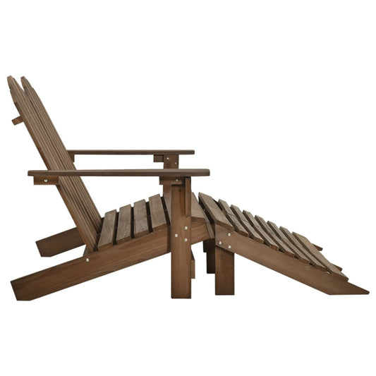 Adirondack hagestol og ottoman 2-seters heltre gran brun