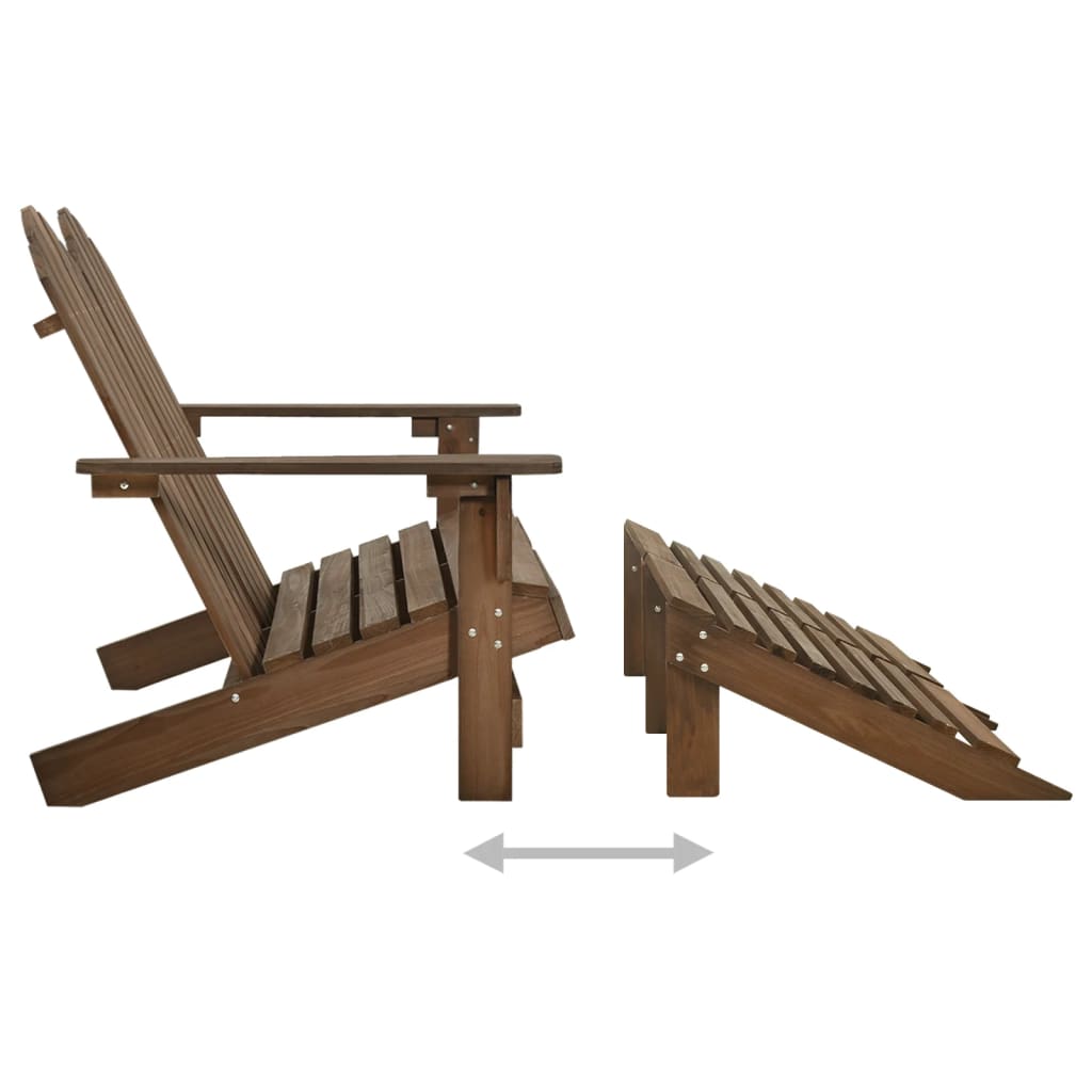 Adirondack hagestol og ottoman 2-seters heltre gran brun