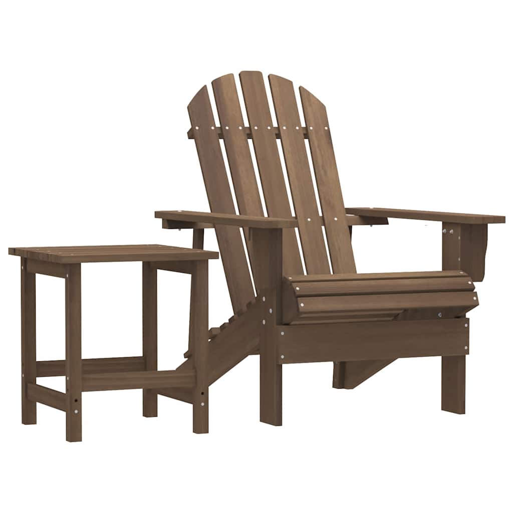 Adirondack hagestol med bord heltre gran brun