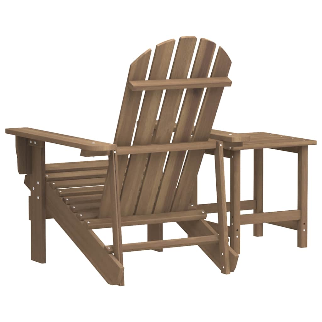 Adirondack hagestol med bord heltre gran brun