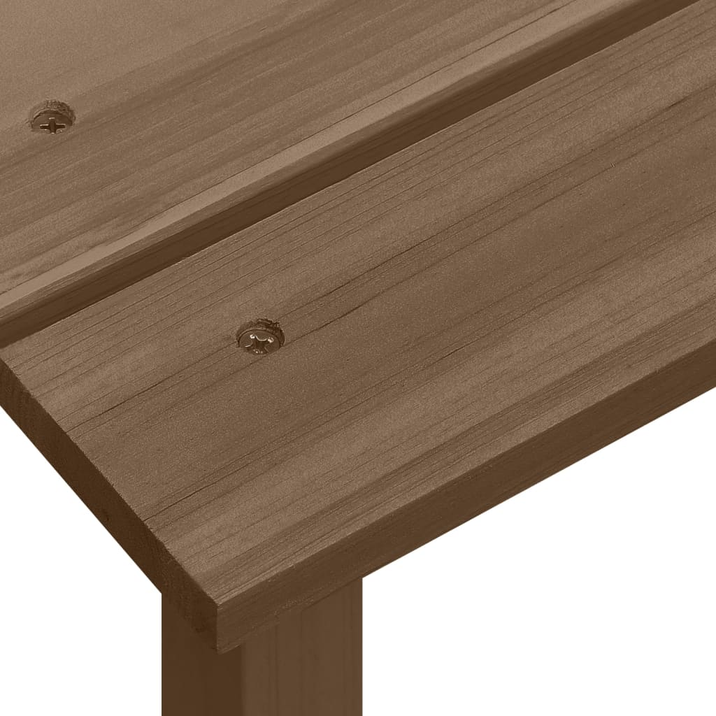 Adirondack hagestol med bord heltre gran brun