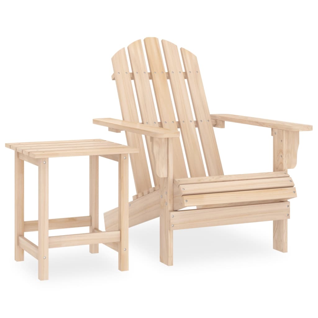 Adirondack hagestol med bord heltre gran
