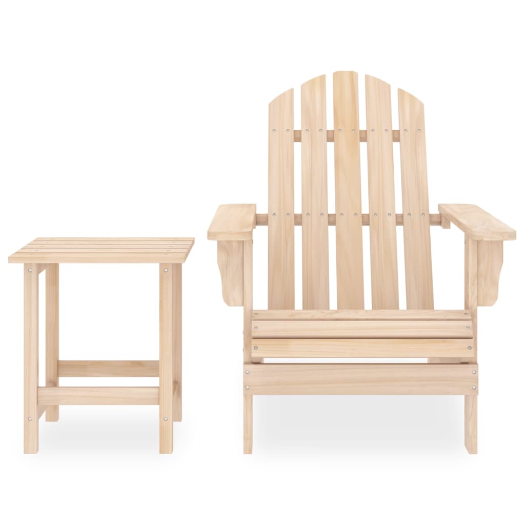 Adirondack hagestol med bord heltre gran