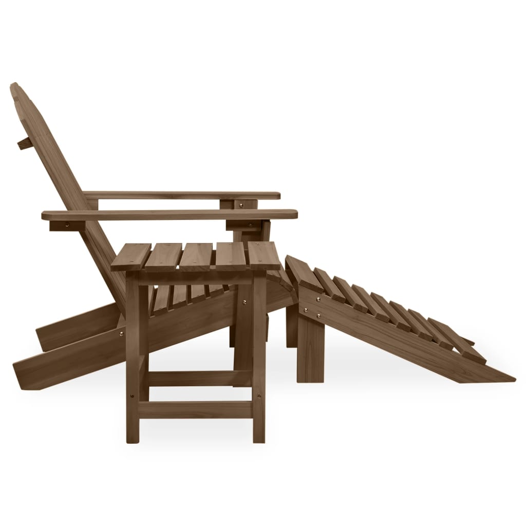 Adirondack hagestol med ottoman og bord heltre gran brun vidaXL