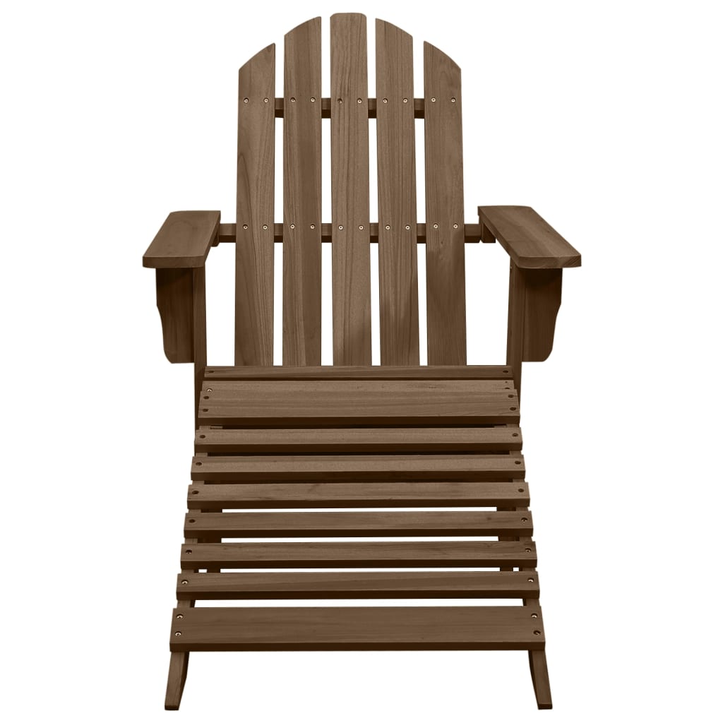 Adirondack hagestol med ottoman og bord heltre gran brun vidaXL