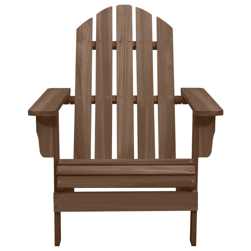 Adirondack hagestol med ottoman og bord heltre gran brun vidaXL