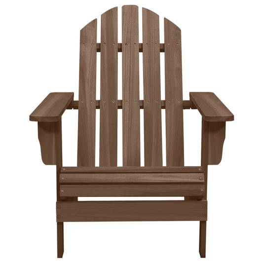 Adirondack hagestol med ottoman og bord heltre gran brun vidaXL