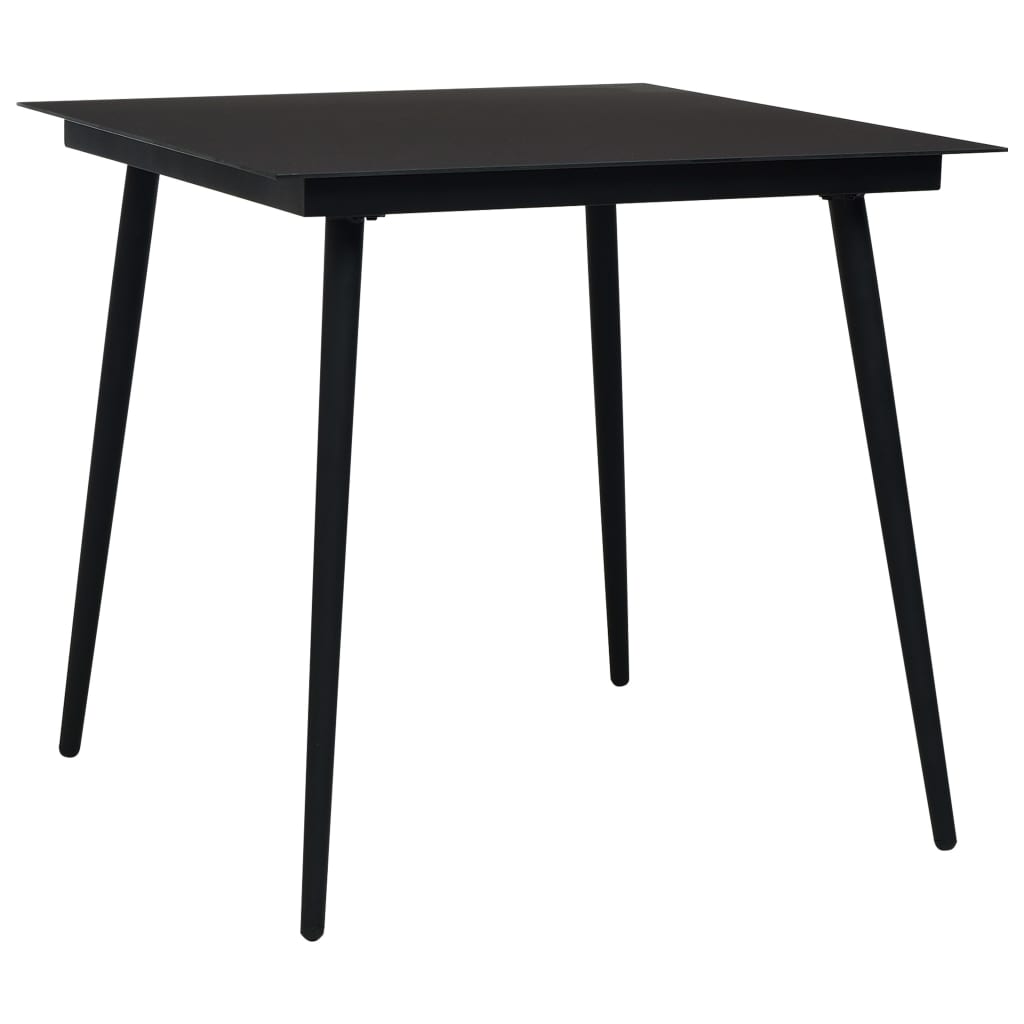 Hagemøbelsett 3 deler PVC-rotting svart