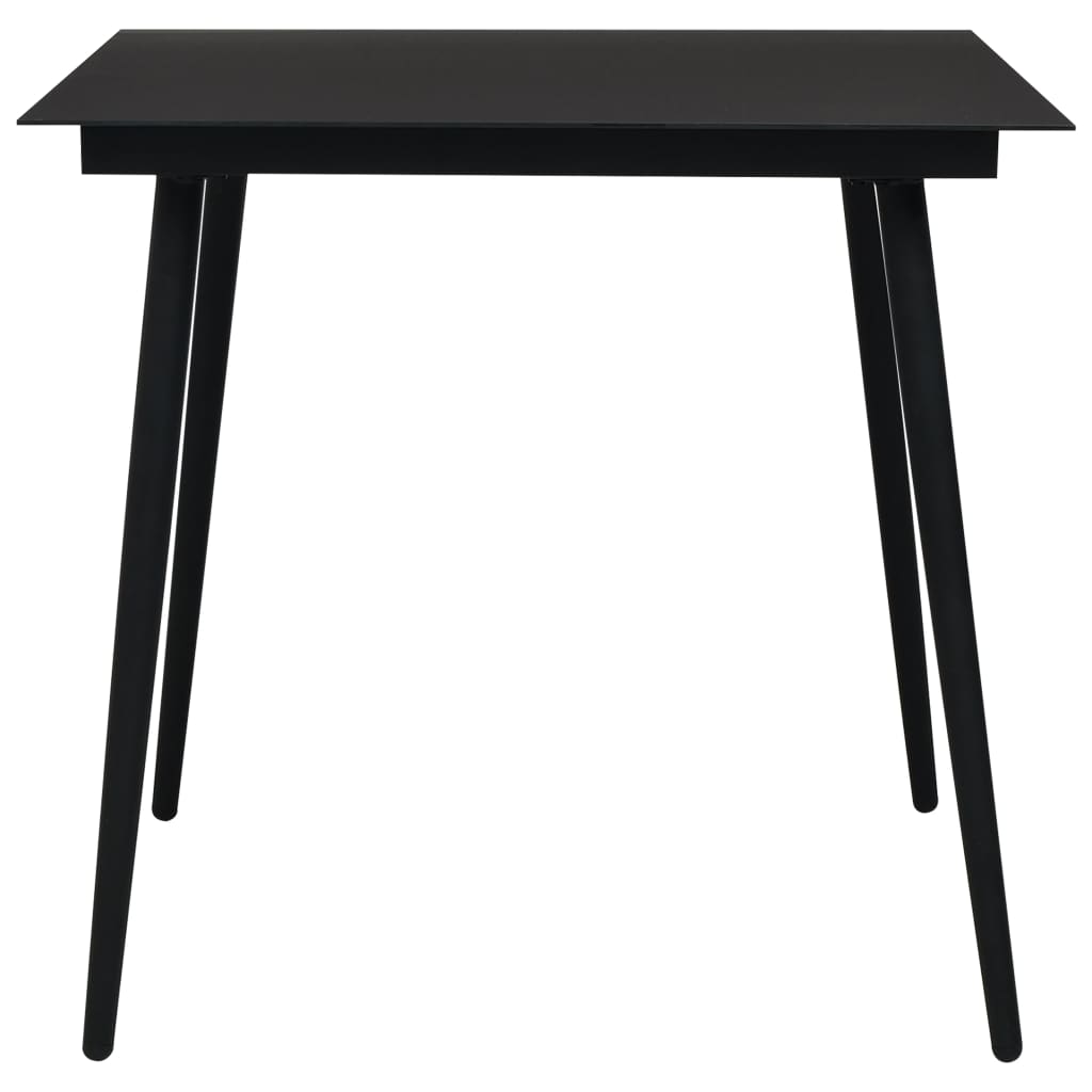 Hagemøbelsett 3 deler PVC-rotting svart