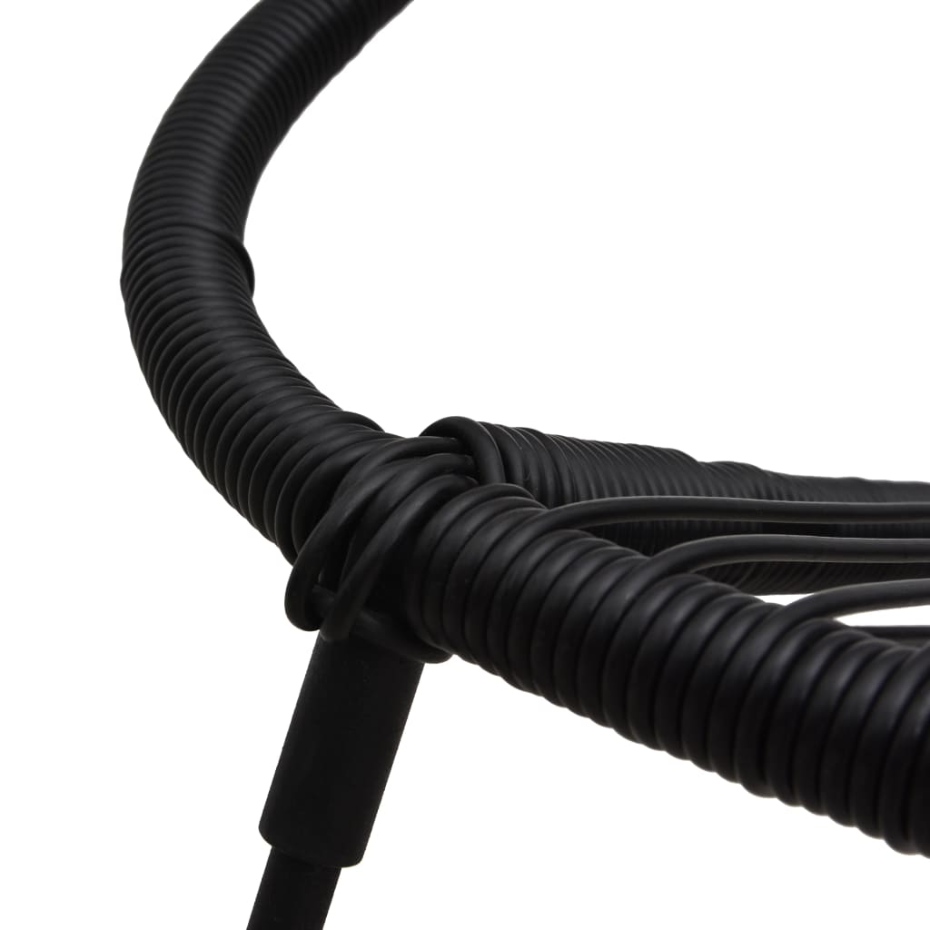 Utendørs spisestue 3 deler PVC-rotting svart
