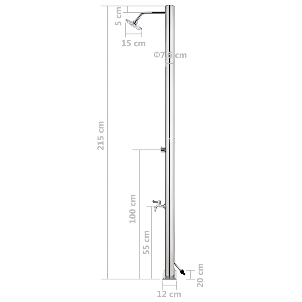 Hagedusj 215 cm rustfritt stål vidaXL