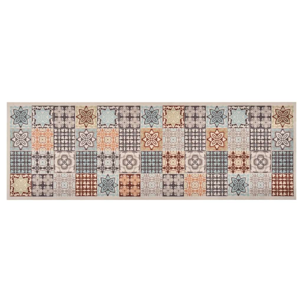Kjøkkenteppe vaskbart mosaikk farge 60x180 cm