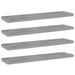 Hylleplater 4 stk betonggrå 40x10x1,5 cm konstruert tre