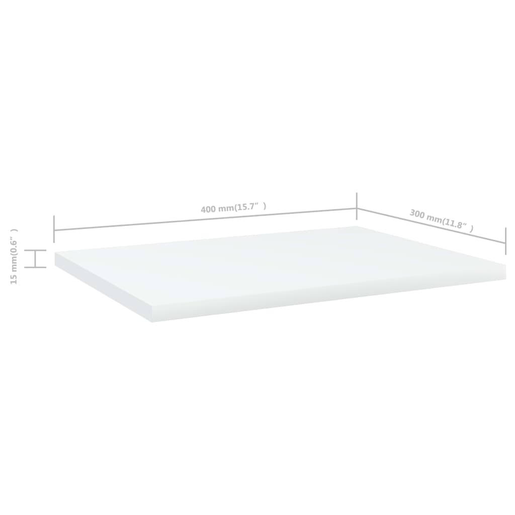 Hylleplater 4 stk hvit 40x30x1,5 cm konstruert tre