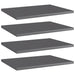 Hylleplater 4 stk høyglans grå 40x30x1,5 cm sponplate