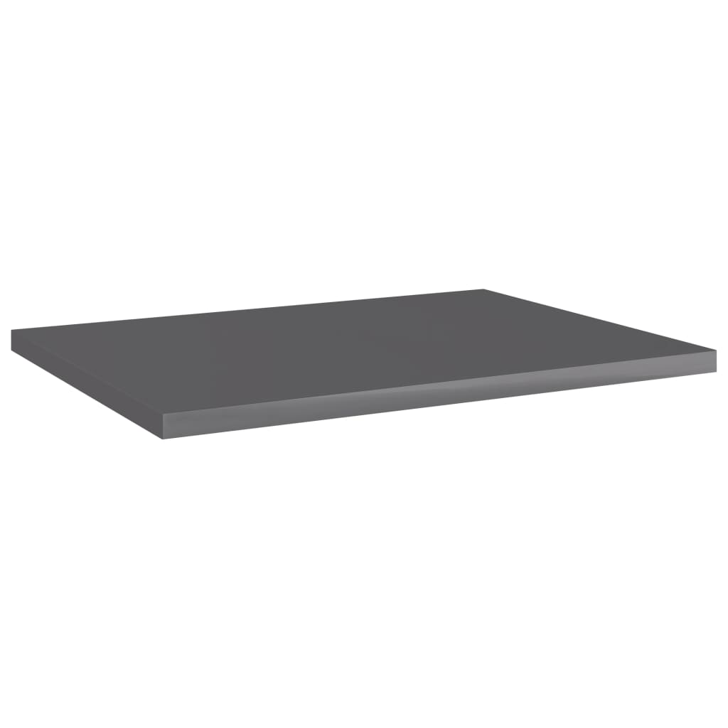 Hylleplater 4 stk høyglans grå 40x30x1,5 cm sponplate