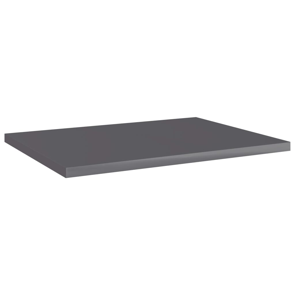 Hylleplater 8 stk høyglans grå 40x30x1,5 cm konstruert tre