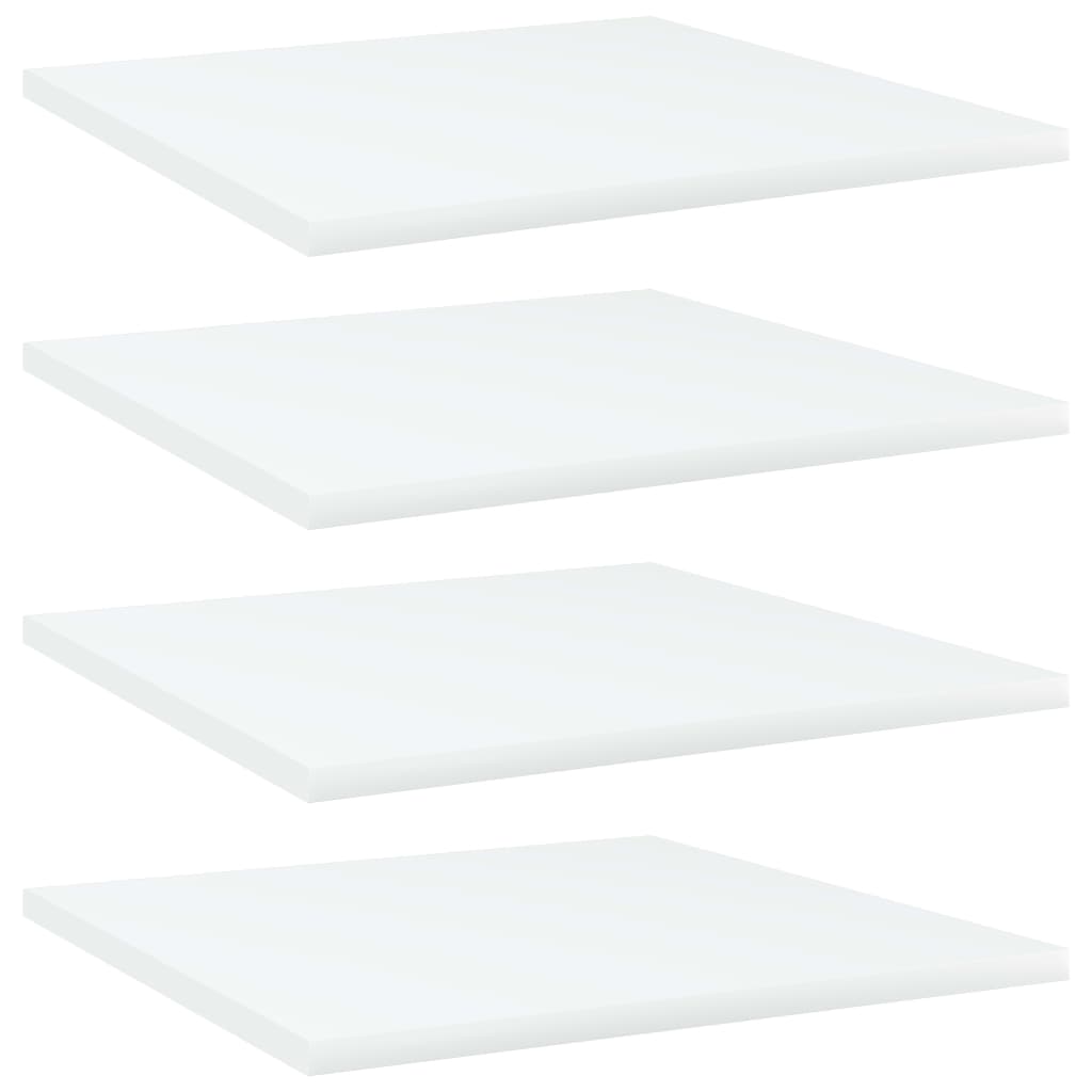Hylleplater 4 stk hvit 40x40x1,5 cm konstruert tre