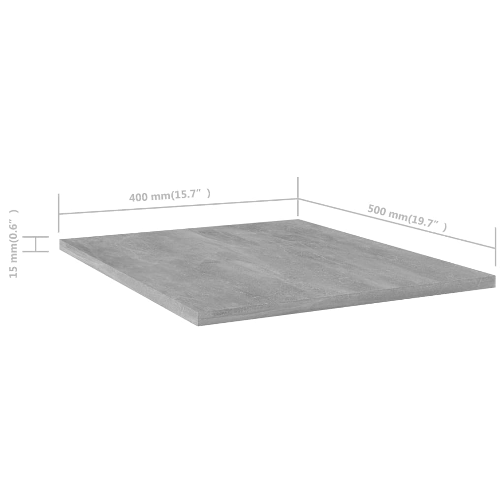 Hylleplater 4 stk betonggrå 40x50x1,5 cm konstruert tre