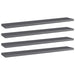 Hylleplater 4 stk høyglans grå 60x10x1,5 cm sponplate