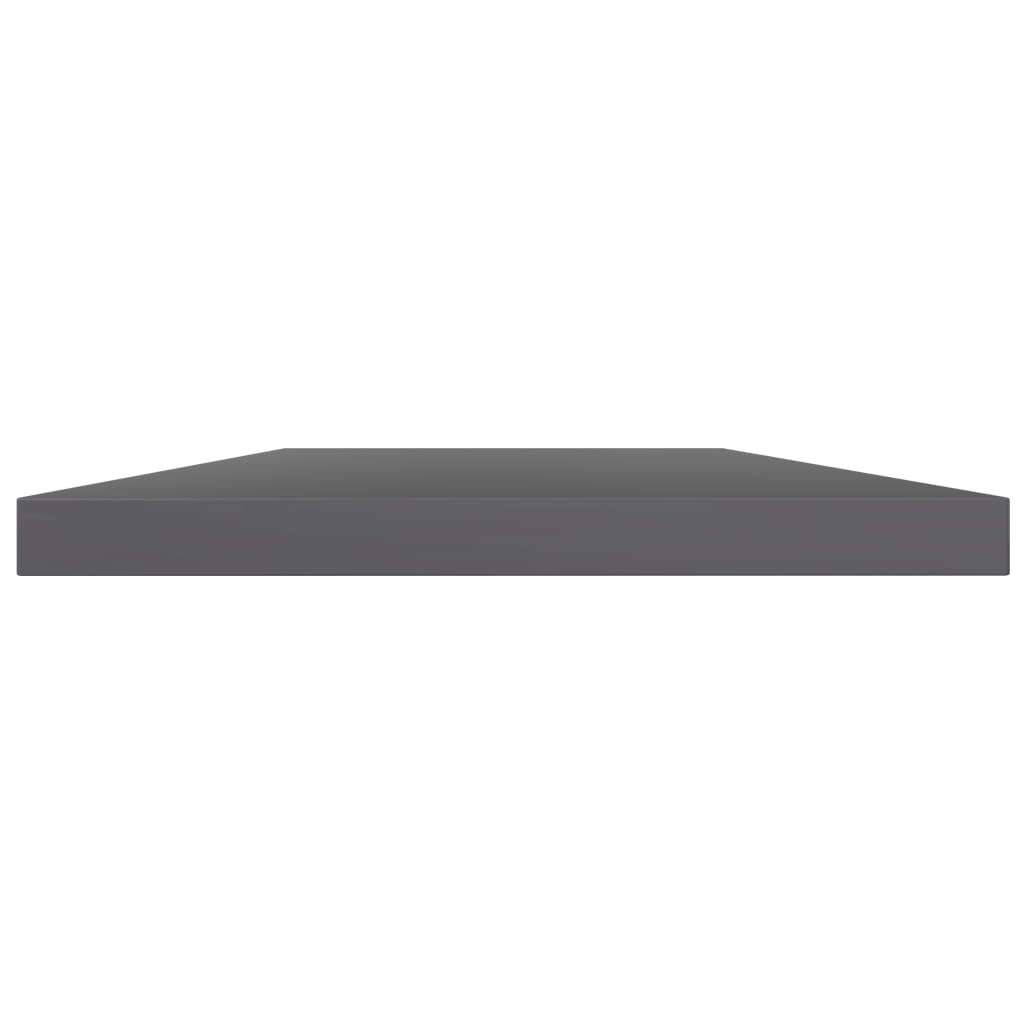 Hylleplater 4 stk høyglans grå 60x10x1,5 cm sponplate
