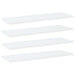 Hylleplater 4 stk hvit 60x20x1,5 cm konstruert tre