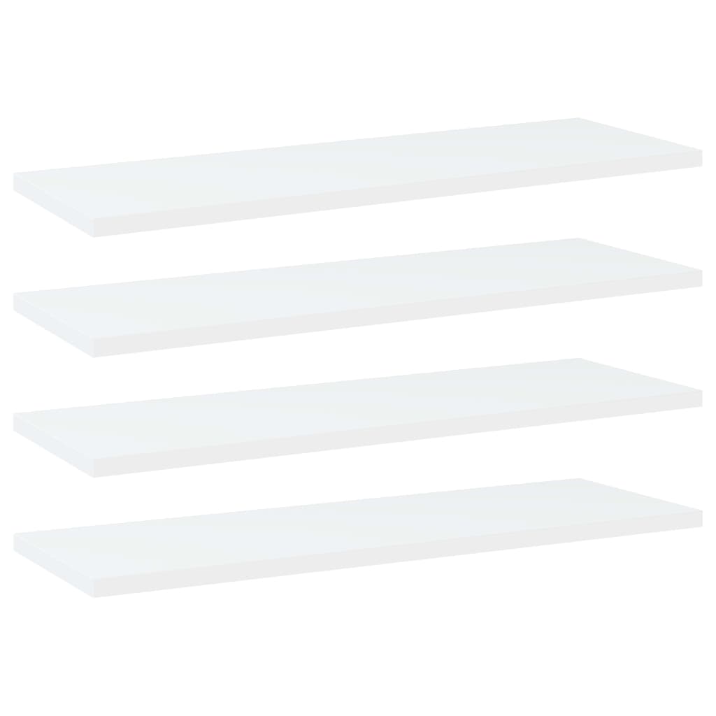Hylleplater 4 stk hvit 60x20x1,5 cm konstruert tre