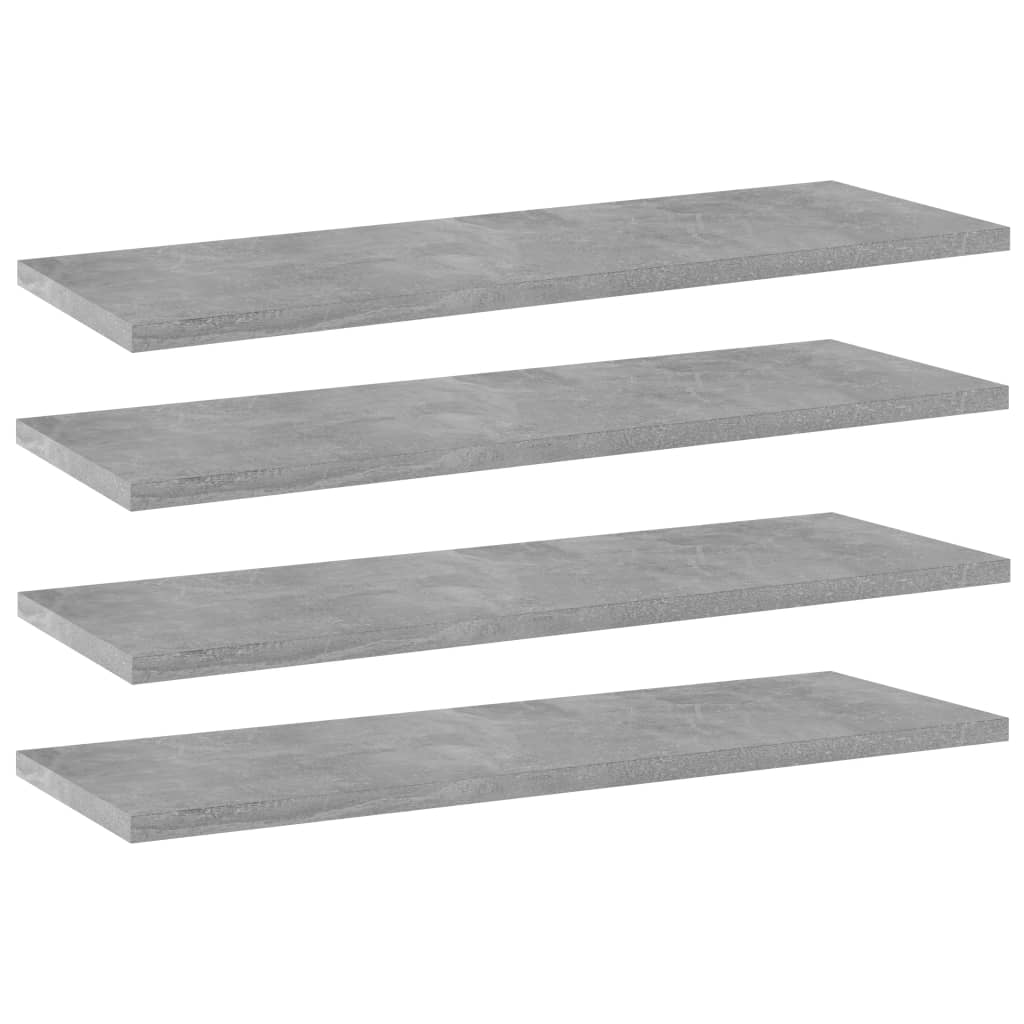 Hylleplater 4 stk betonggrå 60x20x1,5 cm sponplate