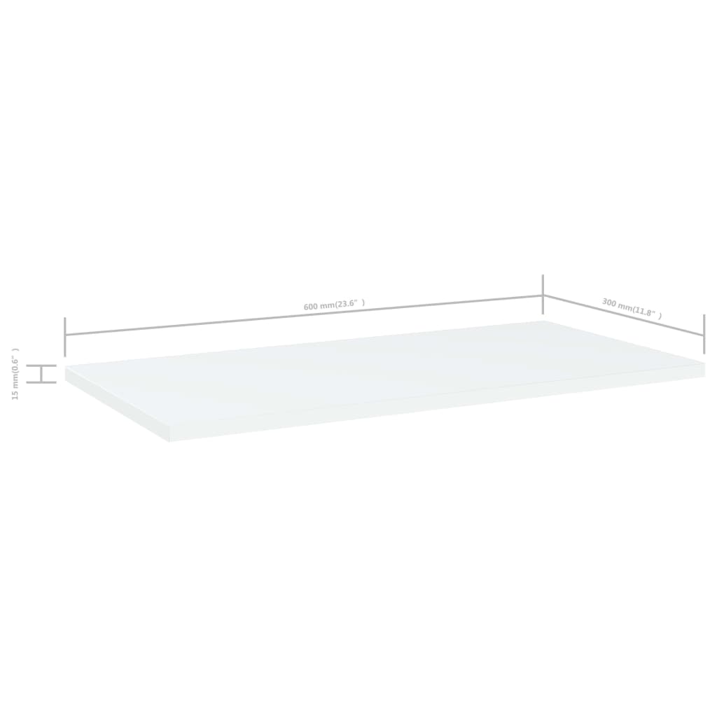 Hylleplater 4 stk hvit 60x30x1,5 cm sponplate