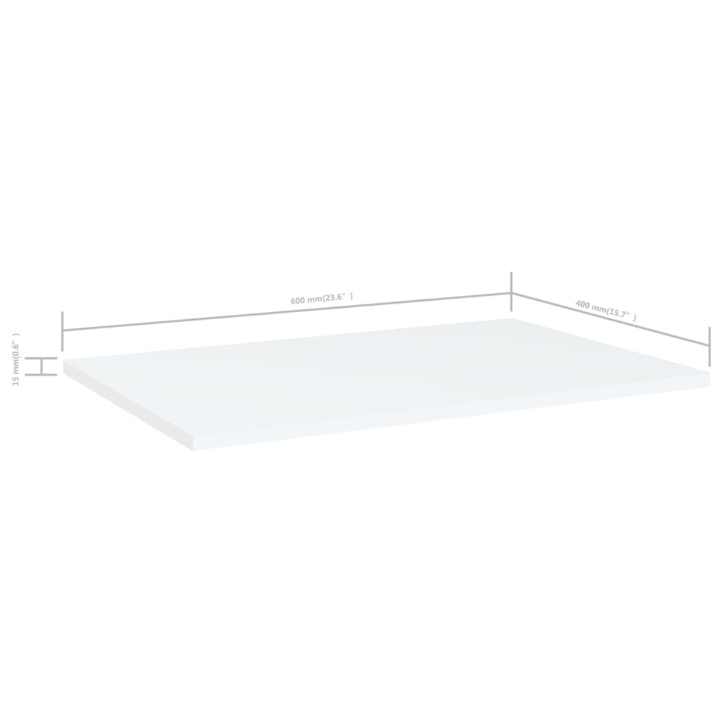 Hylleplater 4 stk hvit 60x40x1,5 cm konstruert tre