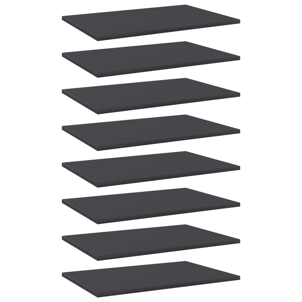 Hylleplater 8 stk grå 60x40x1,5 cm sponplate