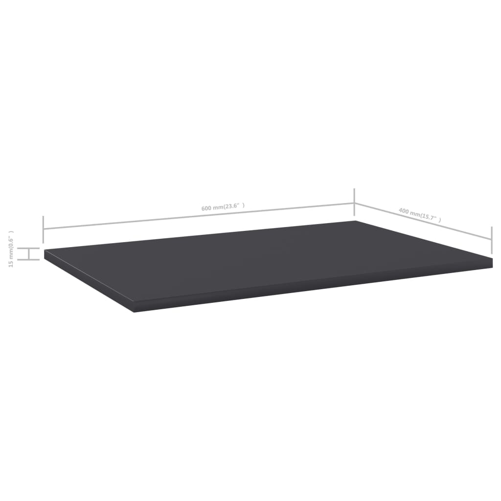 Hylleplater 8 stk grå 60x40x1,5 cm sponplate