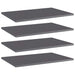 Hylleplater 4 stk høyglans grå 60x40x1,5 cm sponplate
