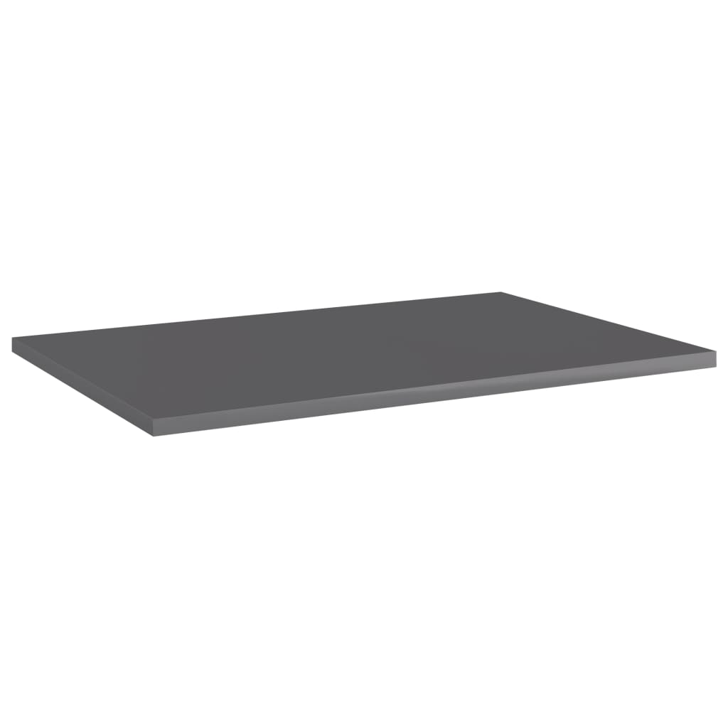 Hylleplater 4 stk høyglans grå 60x40x1,5 cm sponplate