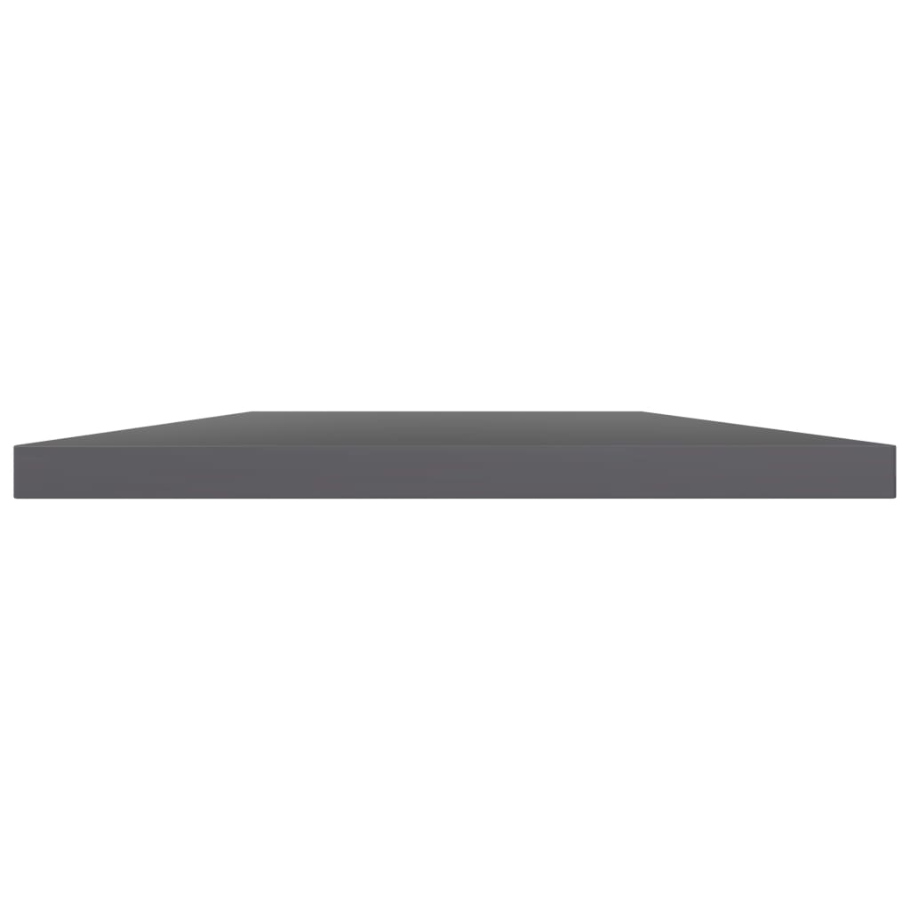 Hylleplater 4 stk høyglans grå 60x40x1,5 cm sponplate