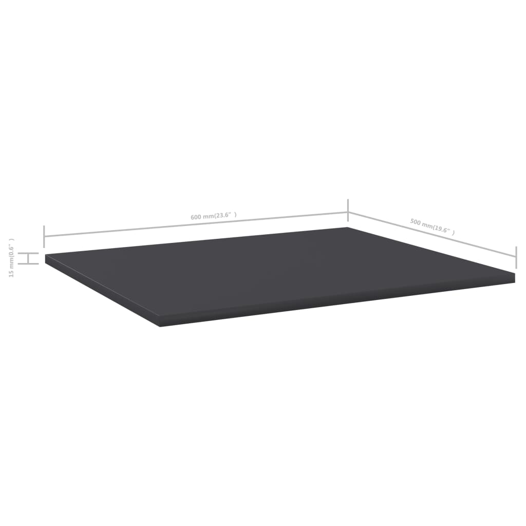Hylleplater 4 stk grå 60x50x1,5 cm sponplate